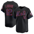 New York Mets #12 Francisco Lindor Black CONTON Alternate Limited Jersey