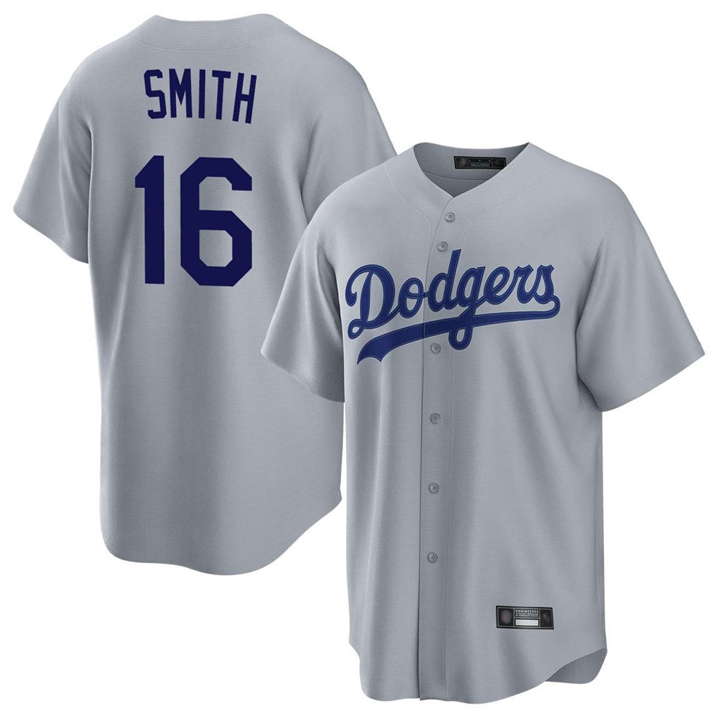 Los Angeles Dodgers #16 Will Smith Player Gray CONTON Game Stitched Jerseys