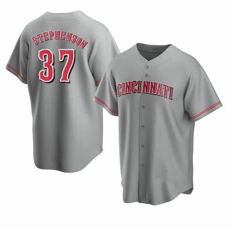 Cincinnati Reds #37 Tyler Stephenson Grey CONTON Cool Base Jersey