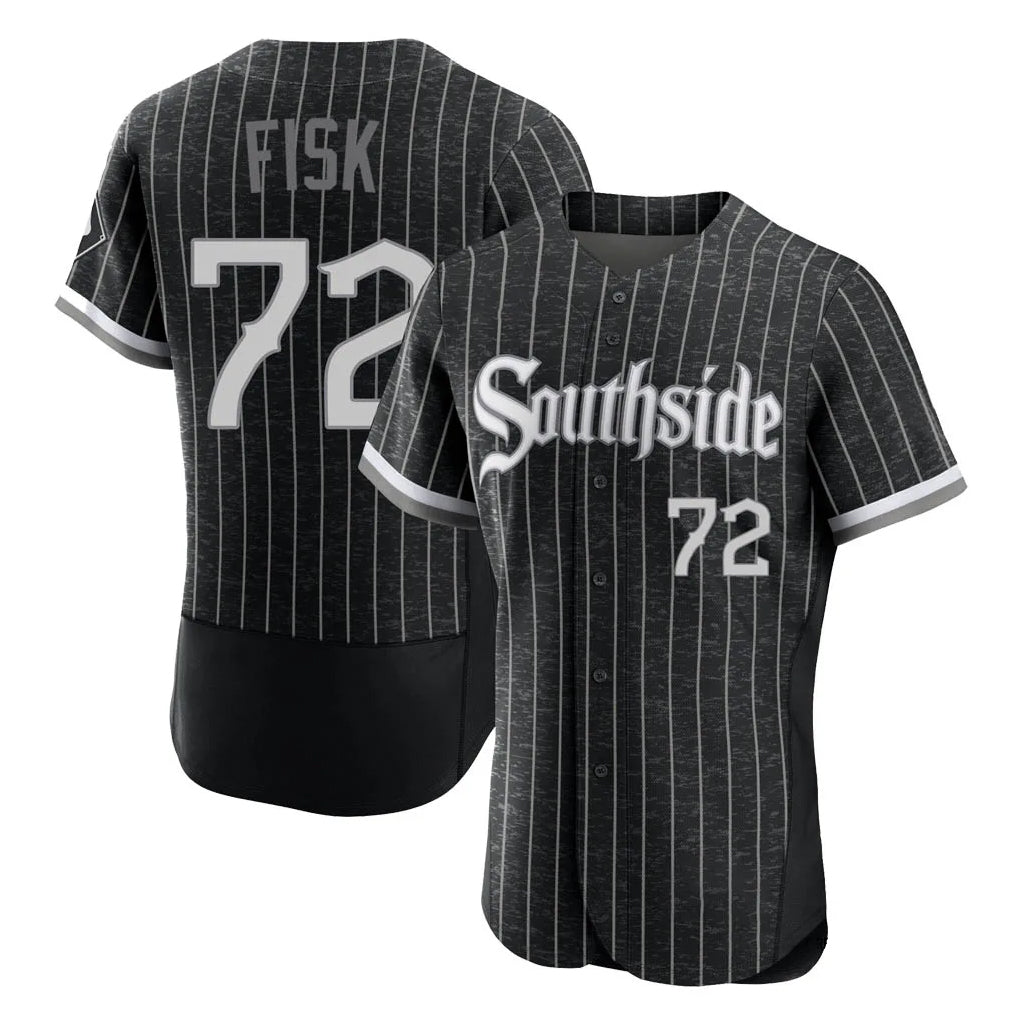 Chicago White Sox #72 Carlton Fisk Player Black CONTON City Connect Limited Elite Home Stitched Jerseys