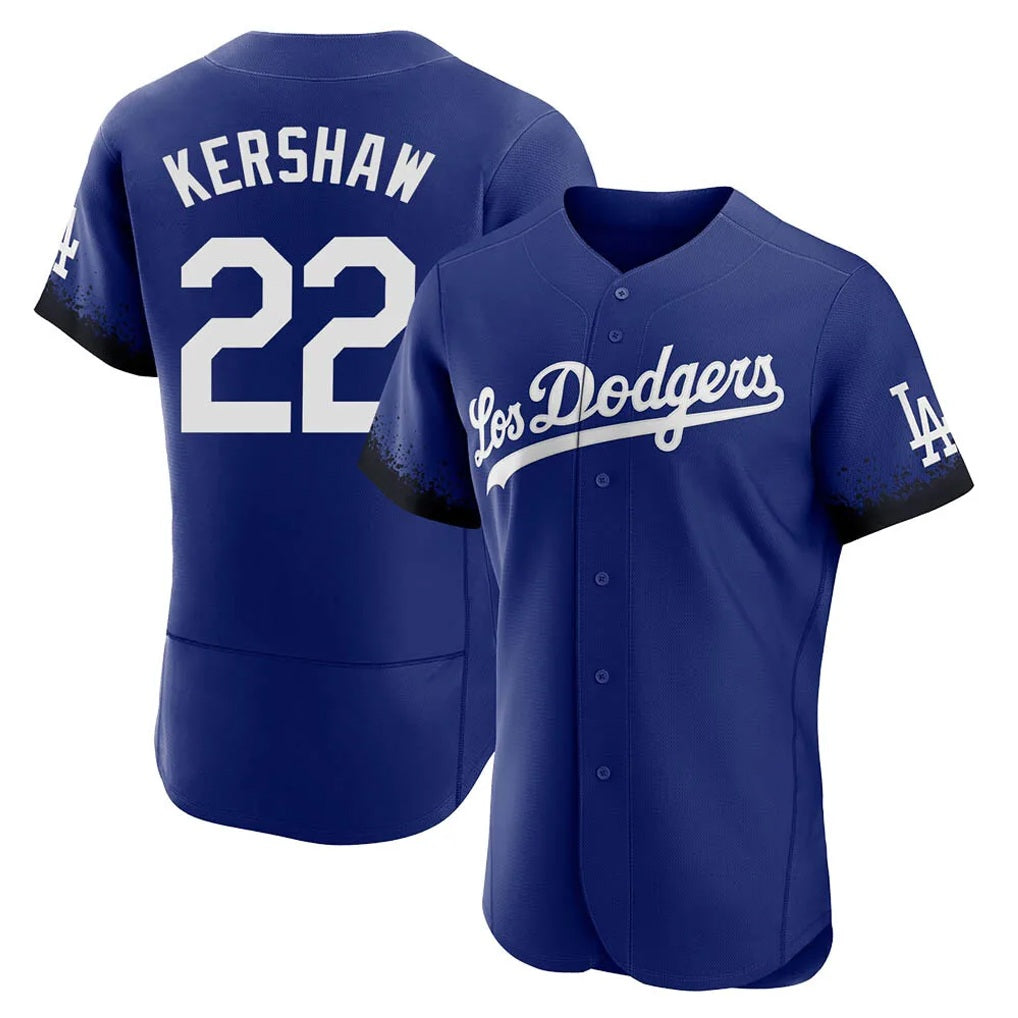 Los Angeles Dodgers #22 Clayton Kershaw Player Royal CONTON City Connect Elite Home Stitched Jerseys