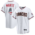 Arizona Diamondbacks #4 Ketel Marte Player White CONTON USA 250 Fourth of July Home Game Stitched Jerseys
