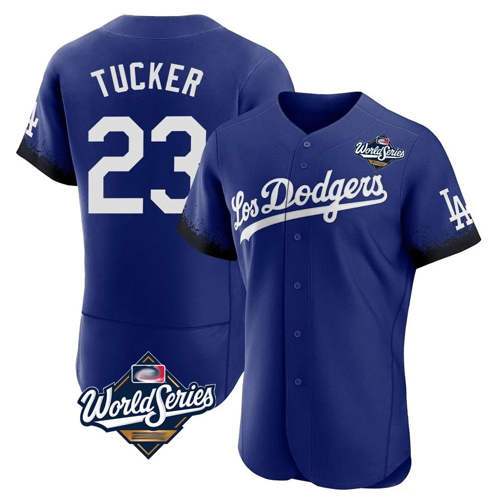 Los Angeles Dodgers #23 Kyle Tucker Player Royal CONTON World Series City Connect Elite Home Stitched Jerseys