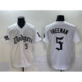 Los Angeles Dodgers #5 Freddie Freeman White CONTON 2025 LA Gothic Style With 2024 World Series Champions Patch Vapor Premier Limited Stitched Jersey