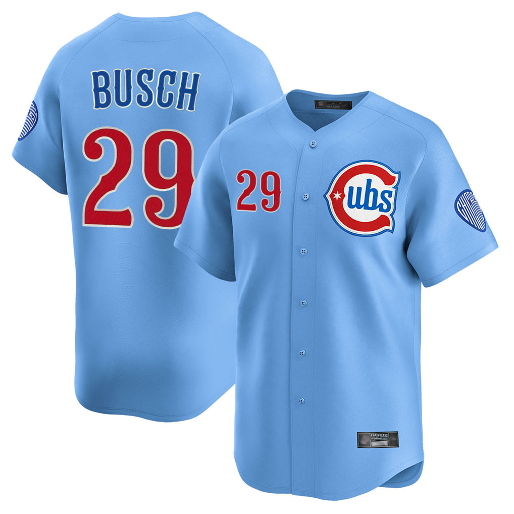 Chicago Cubs #29 Michael Busch Player Light Blue CONTON Limited Home Stitched Jerseys