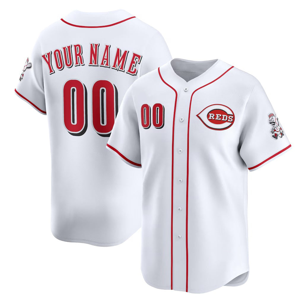 Custom Cincinnati Reds White CONTON Home Limited Jersey