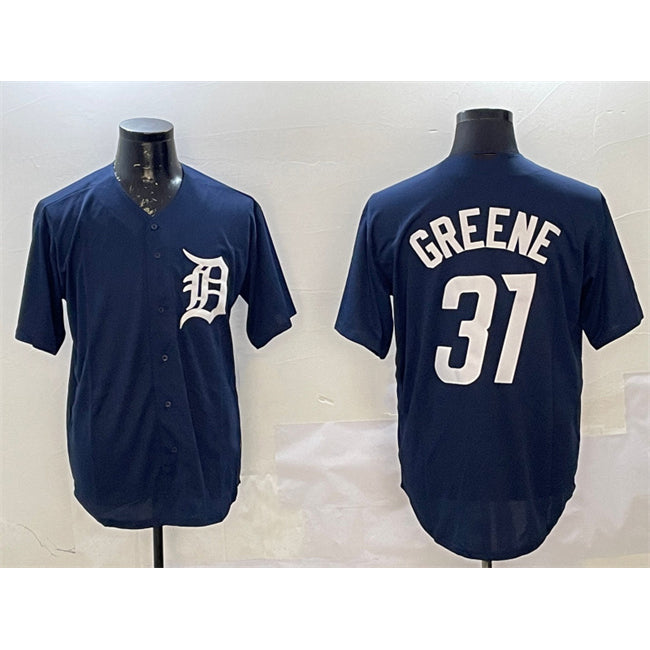 Detroit Tigers #31 Riley Greene Navy CONTON Cool Base Stitched Jersey