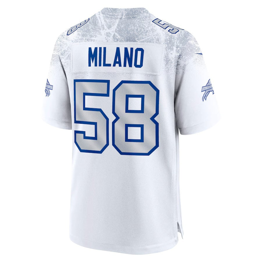 B.Bills #58 Matt Milano 2025 Rivalries Collection Game Jersey - White CONTON
