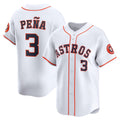 Houston Astros #3 Jeremy Pe?a White CONTON Home Limited Player Jersey