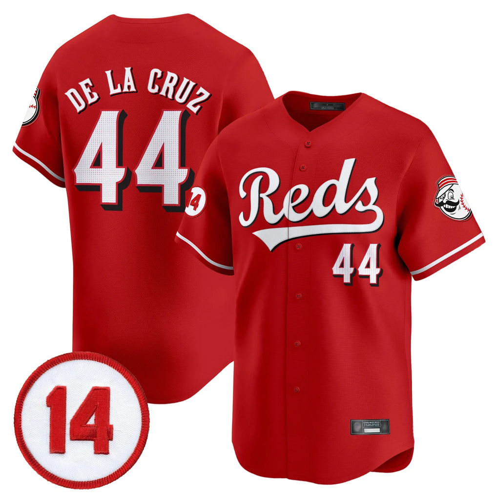 Cincinnati Reds #44 Elly De La Cruz Player Red CONTON Vapor Premier Limited Home Stitched Jerseys