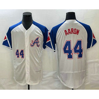 Atlanta Braves #44 Hank Aaron Number White CONTON 2023 City Connect Flex Base Stitched Jersey