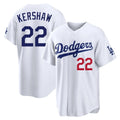 Los Angeles Dodgers #22 Clayton Kershaw Player White CONTON Home Game Stitched Jerseys
