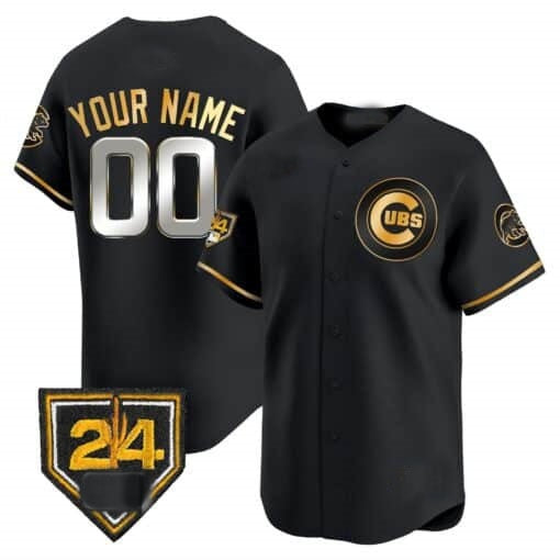 Custom Chicago Cubs 2024 Spring Training Patch Vapor Premier Limited Jersey V2 ¨C All Stitched-Black CONTON