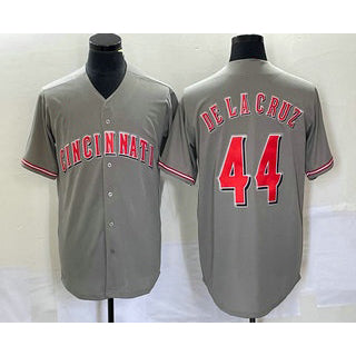 Cincinnati Reds #44 Elly De La Cruz Grey CONTON Cool Base Stitched Jersey 2