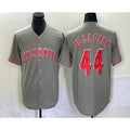 Cincinnati Reds #44 Elly De La Cruz Grey CONTON Cool Base Stitched Jersey 2