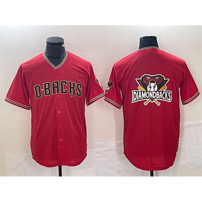 Arizona Diamondbacks Red CONTON Team Big Logo Cool Base Stitched Jersey 2