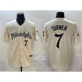 Philadelphia Phillies #7 Trea Turner Cream CONTON Gothic Vapor Limited Stitched Jersey