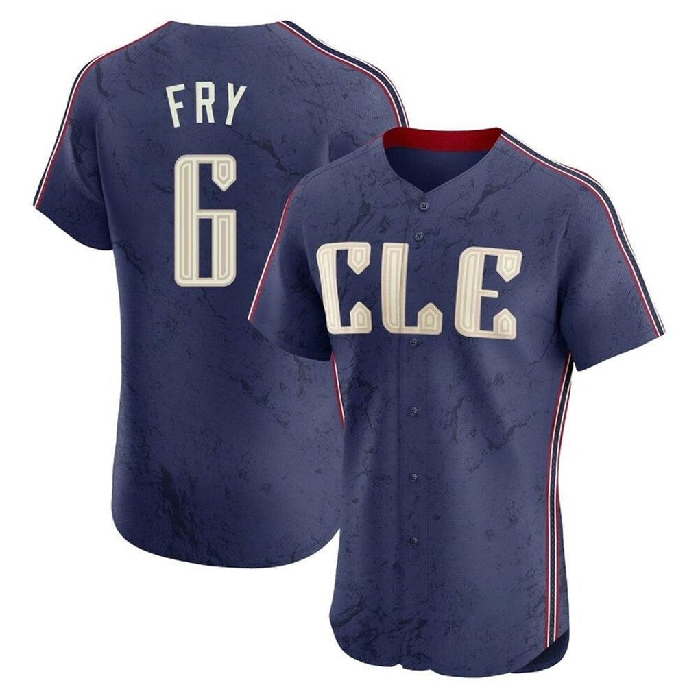 Cleveland Guardians #6 David Fry Player Navy CONTON City Connect Limited Elite Home Stitched Jerseys