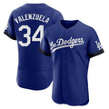 Los Angeles Dodgers #34 Fernando Valenzuela Player Royal CONTON City Connect Elite Home Stitched Jerseys
