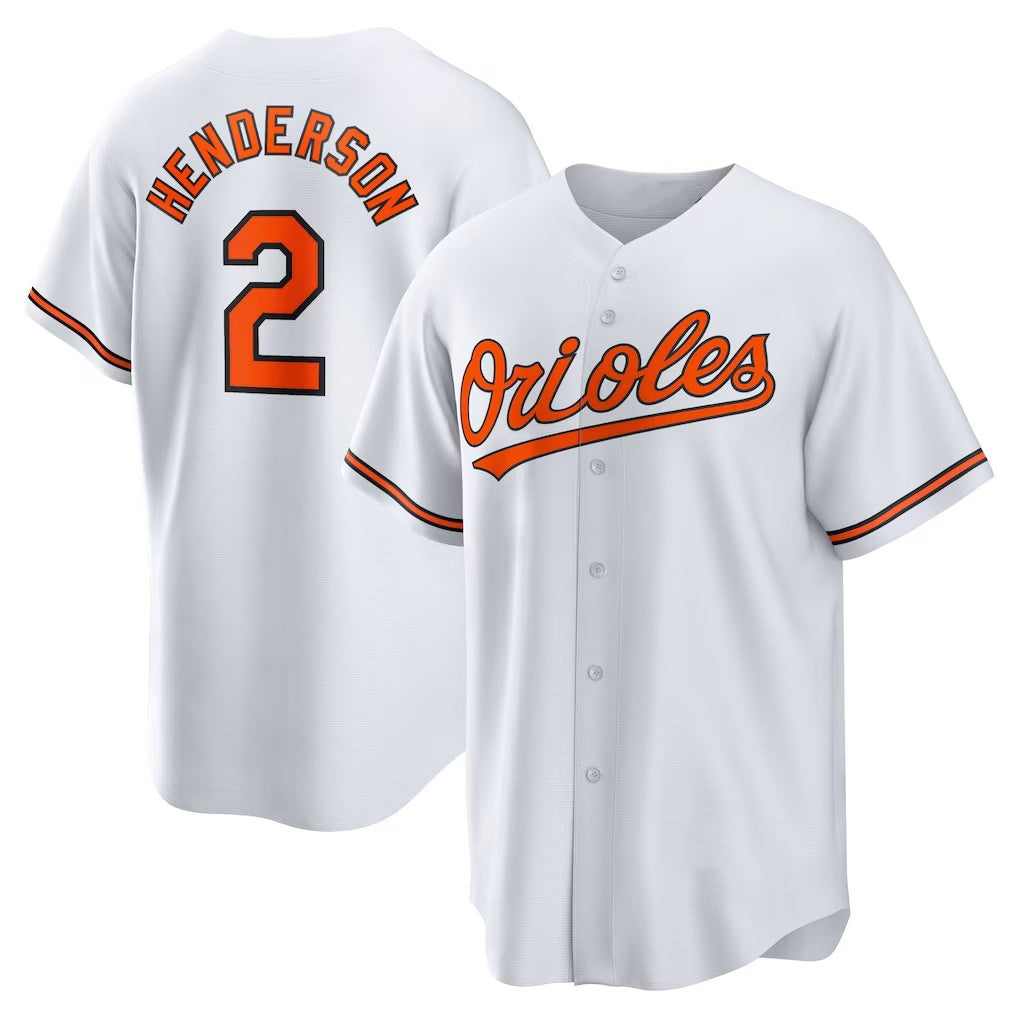 Baltimore Orioles #2 Gunnar Henderson White CONTON Home Replica Player Jersey