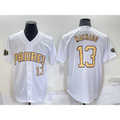 San Diego Padres #13 Manny Machado Number White CONTON 2022 All Star Stitched Cool Base Jersey
