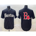 Boston Red Sox Team Big Logo Black CONTON Gothic Vapor Limited Stitched Jersey