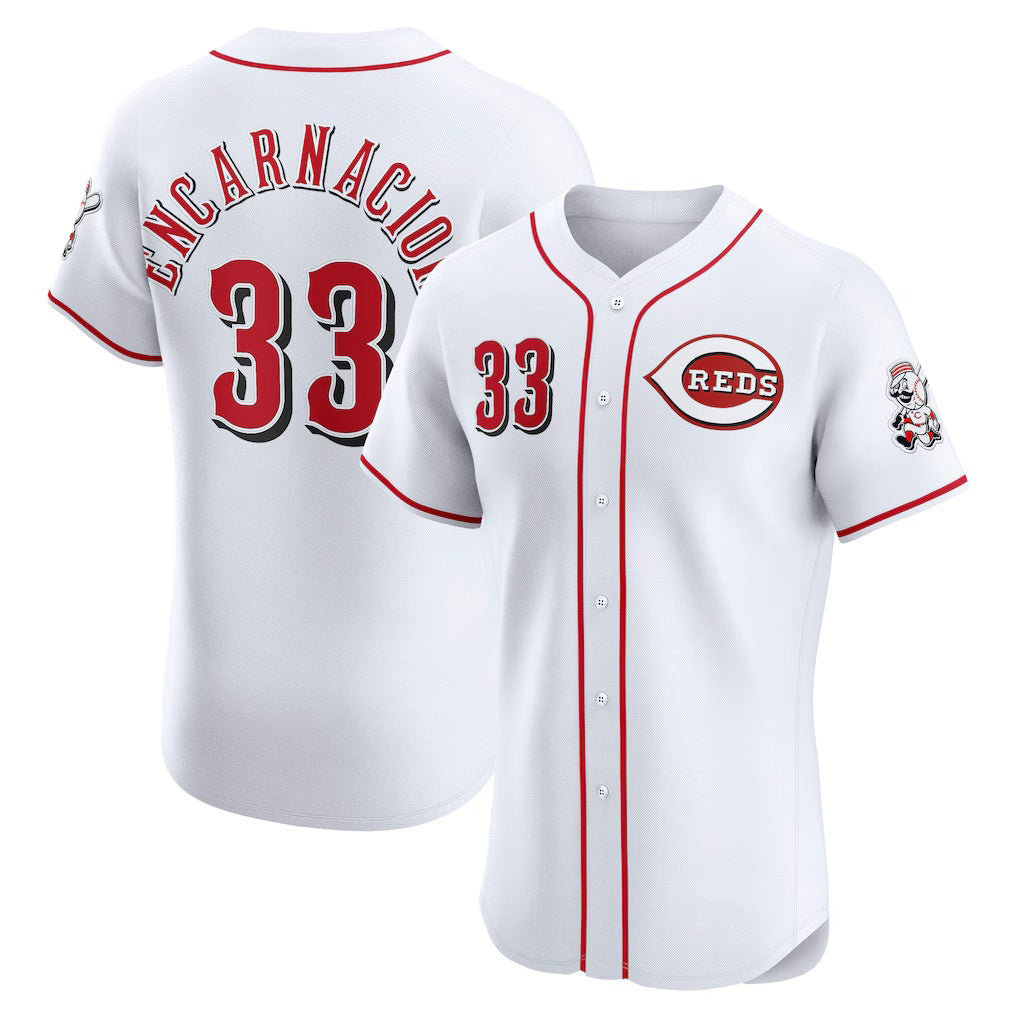 Cincinnati Reds #33 Christian Encarnacion-Strand White CONTON Home Elite Jersey