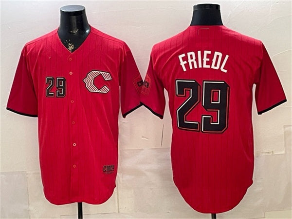 Cincinnati Reds #29 TJ Friedl Red CONTON 2026 City Connect Stadium Stitched Jersey