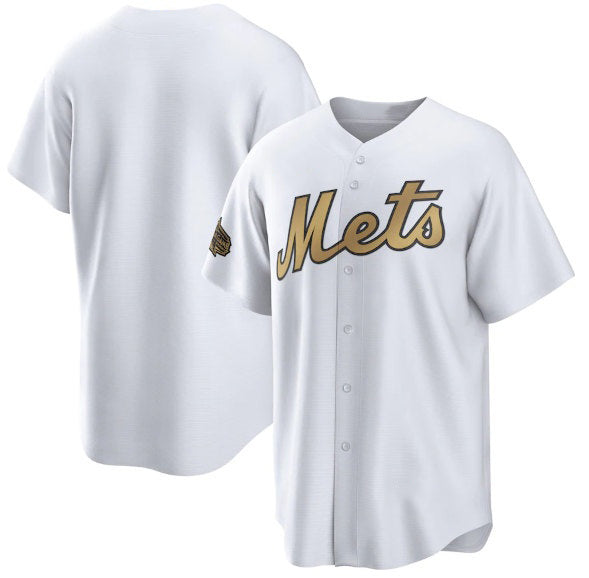 New York Mets Blank White CONTON 2022 All-Star Cool Base Stitched Jersey
