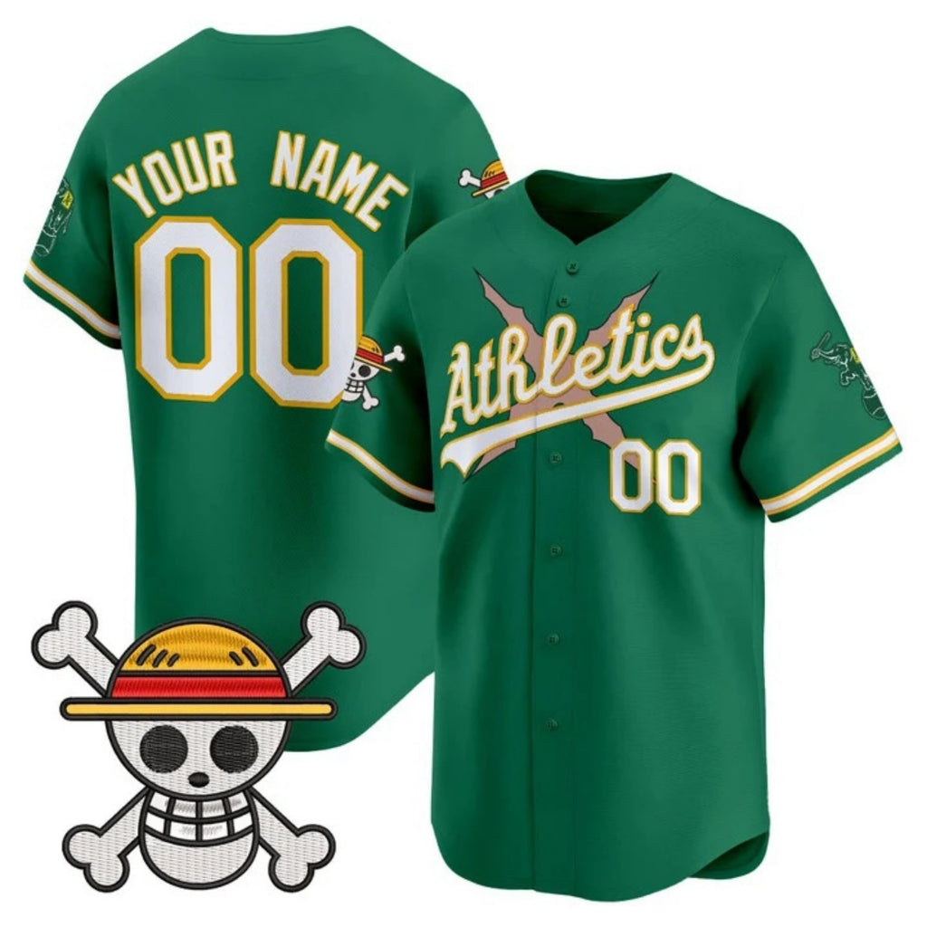 Custom Oakland Athletics x One Piece Green CONTON Vapor Premier Limited Jersey - Stitched