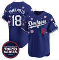 Los Angeles Dodgers #18 Yoshinobu Yamamoto Royal CONTON 2025 Tokyo Series Limited Stitched Jersey