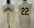 Seattle Mariners #22 Bryan Woo Cream CONTON Alternate Stitched Jersey