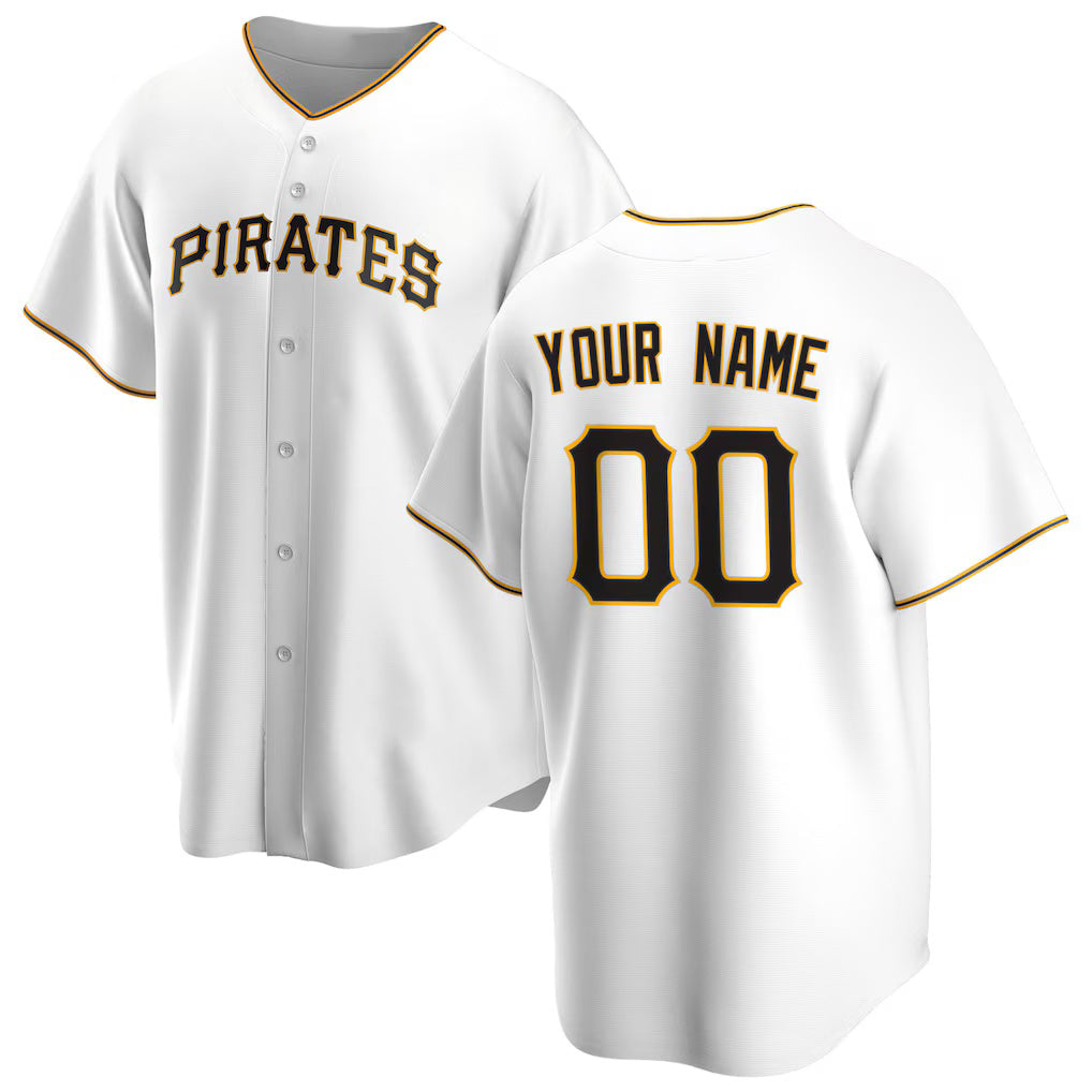 Custom Pittsburgh Pirates White CONTON Home Replica Jersey