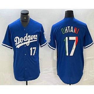 Los Angeles Dodgers #17 Shohei Ohtani Number Mexico Blue CONTON Cool Base Stitched Jersey 2
