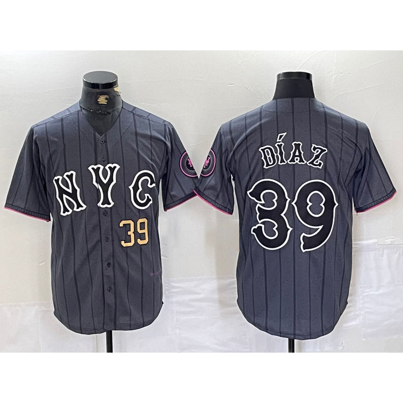 New York Mets #39 Edwin Diaz Gray CONTON 2024 City Connect Cool Base Jersey 3