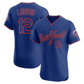 New York Mets #12 Francisco Lindor Royal CONTON Alternate 2 Elite Jersey