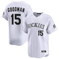 Colorado Rockies #15 Hunter Goodman Player White CONTON Limited Home Stitched Jerseys