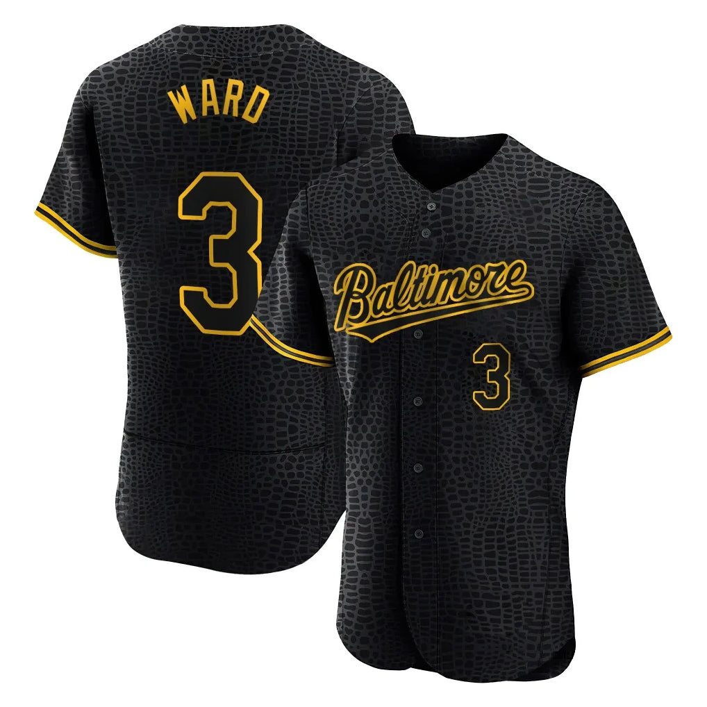Baltimore Orioles #3 Taylor Ward Player Black CONTON Snake Skin City Limited Elite Home Stitched Jerseys