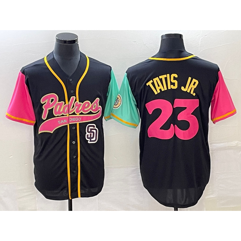 San Diego Padres #23 Fernando Tatis Jr Black CONTON NEW 2023 City Connect Cool Base Stitched Jersey