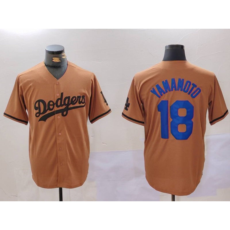 Los Angeles Dodgers #18 Yoshinobu Yamamoto Olive CONTON Cool Base Limited Stitched Jersey