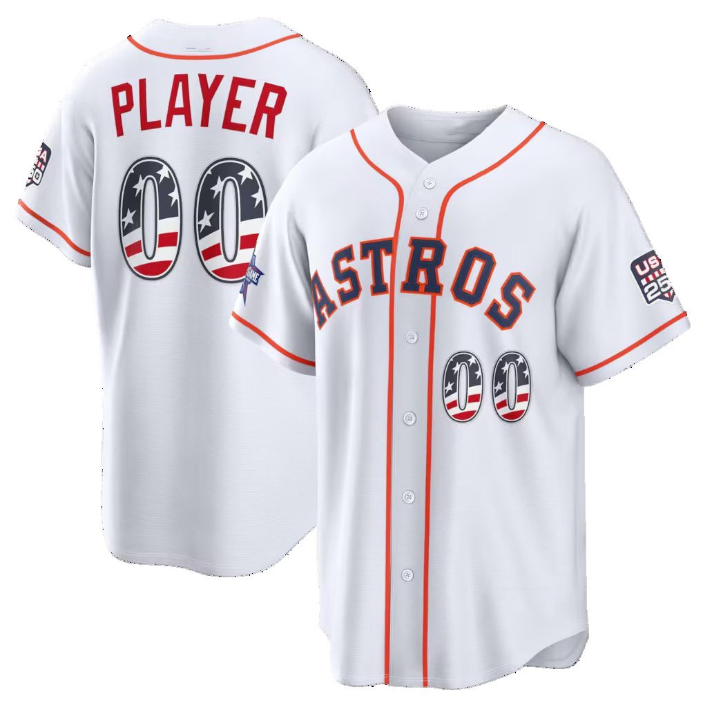Custom Houston Astros 2026 All-Star Edition Stars & Stripes White CONTON Stadium Pick-A-Player Jersey