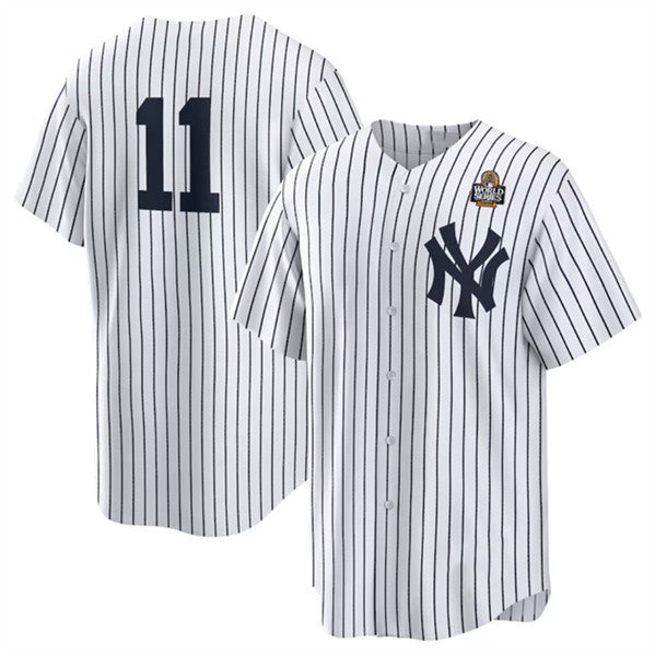 New York Yankees #11 Anthony Volpe White CONTON 2024 World Series Cool Base Stitched Jersey