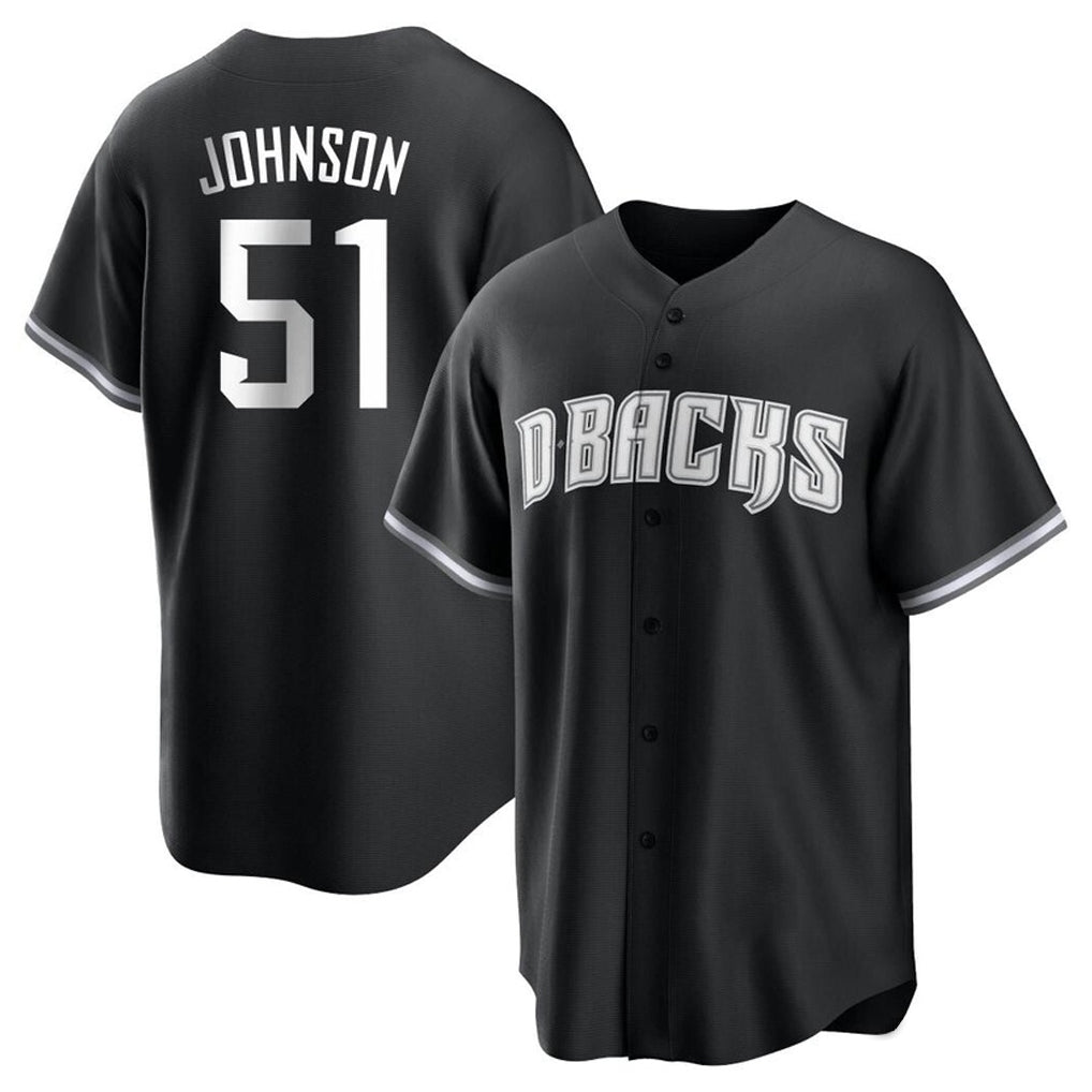 Arizona Diamondbacks #51 Randy Johnson Player Black CONTON Game Home Stitched Jerseys