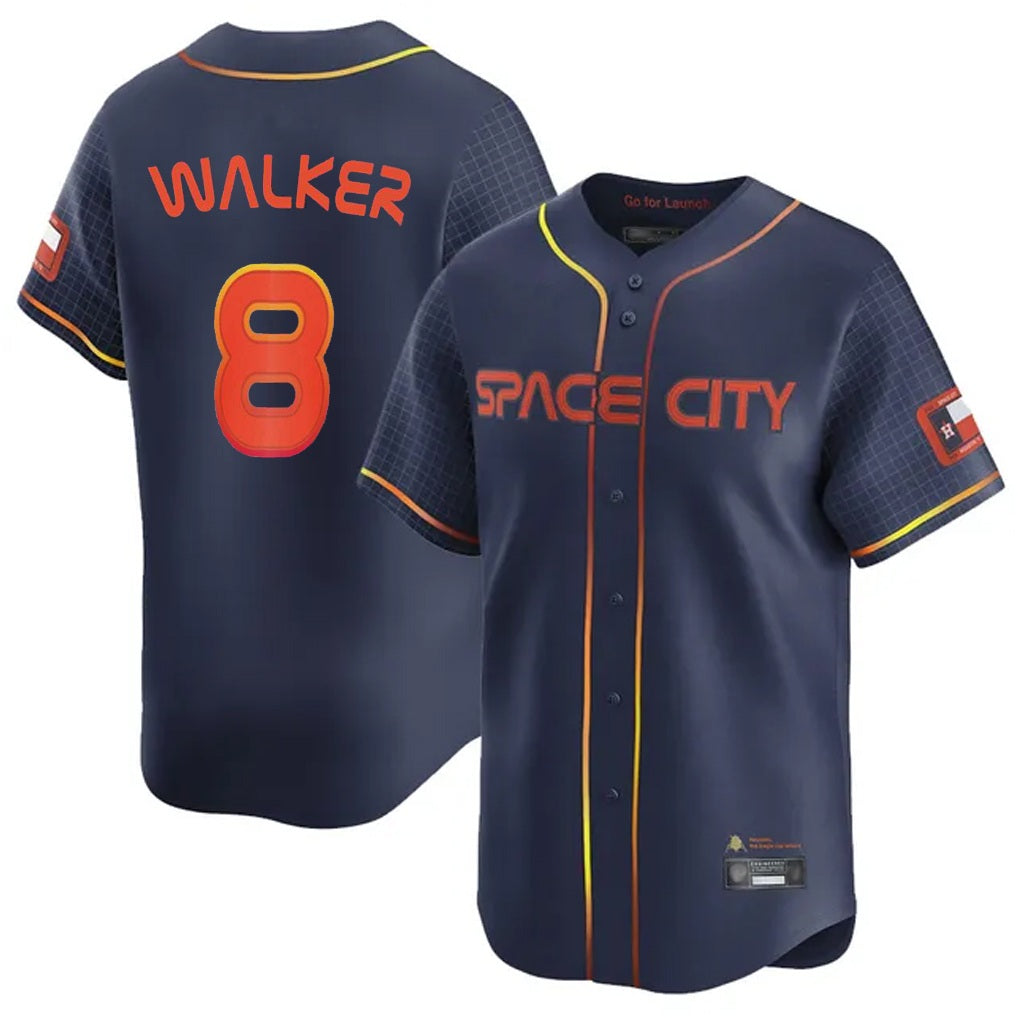 Houston Astros #8 Christian Walker Player Navy CONTON City Connect Home Limited Stitched Jerseys
