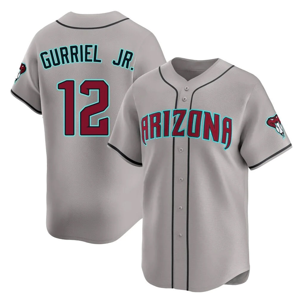 Arizona Diamondbacks #12 Lourdes Gurriel Jr Player Gray CONTON Road Limited Home Game Stitched Jerseys