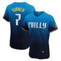Philadelphia Phillies #7 Trea Turner Navy CONTON City Connect Elite Jersey
