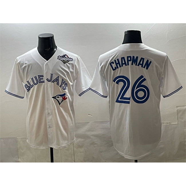Toronto Blue Jays #26 Matt Chapman White CONTON 2025 World Series Home Cool Base Stitched Jersey