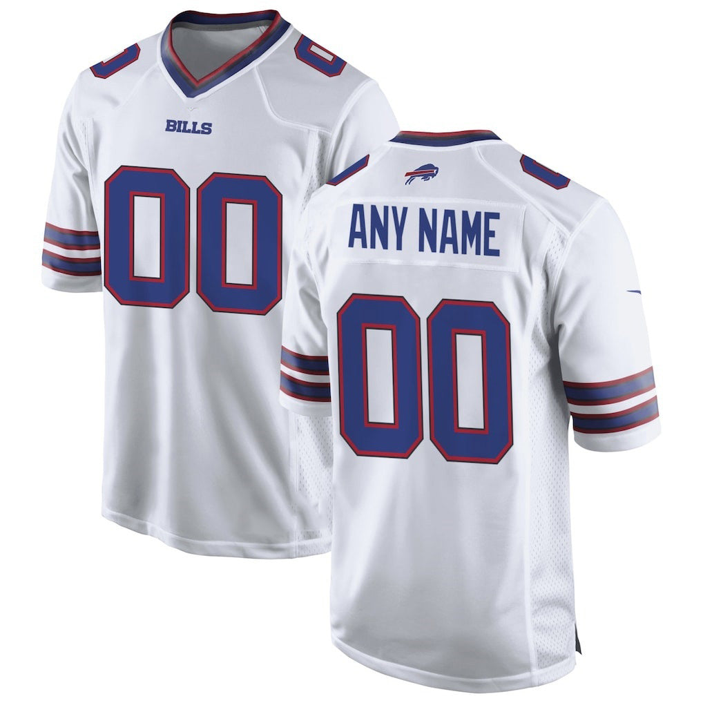 Custom B.Bills White CONTON Game Jersey