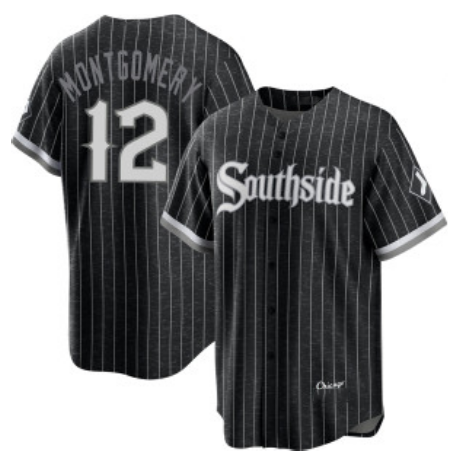Chicago White Sox #12 Colson Montgomery Black CONTON City Connect Cool Base Stitched Jersey