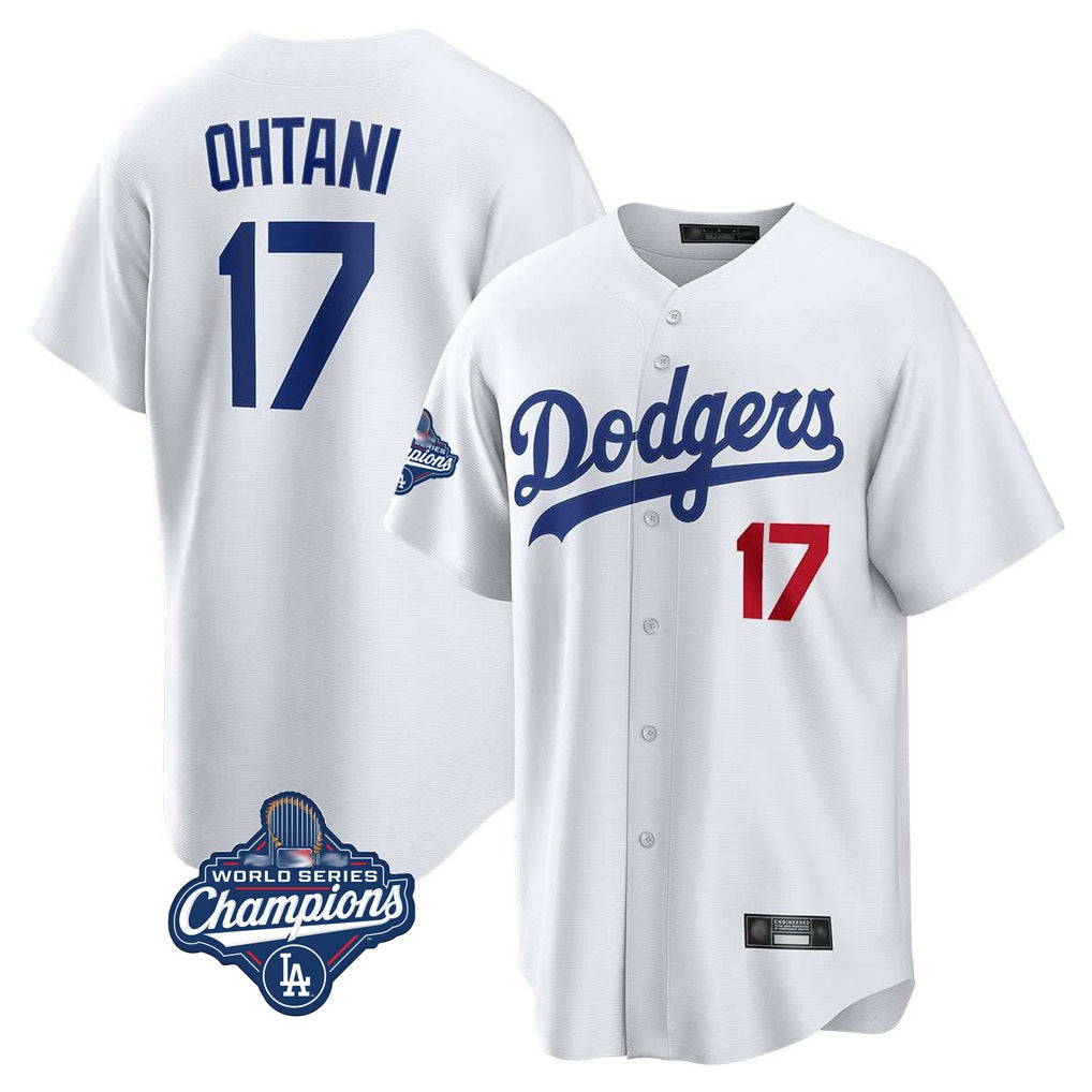 Los Angeles Dodgers #17 Shohei Ohtani Player White CONTON World Series Meet Home Game Stitched Jerseys